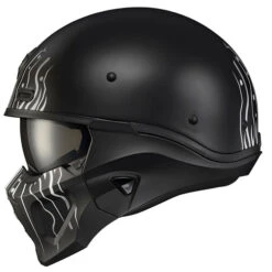 Scorpion Covert X Tribe Helmet -Motorcycle Helmet Store ScorpionExo Covert X Tribe MatteWhite Side Left 51597.1663717263