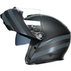 AGV Sportmodular Dark Refractive Helmet -Motorcycle Helmet Store agv sportmodular dark refractive helmet carbon black left shield up 33757.1679836962