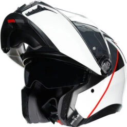 AGV Tourmodular Balance Helmet -Motorcycle Helmet Store agv tourmodular balance helmet white gray red front left 15702.1679838452