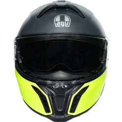 AGV Tourmodular Balance Helmet -Motorcycle Helmet Store agv tourmodular balance helmet yellow fluo gray front 25402.1679838486