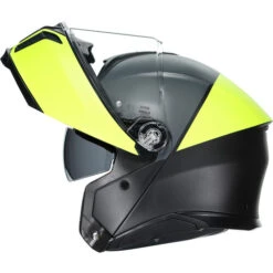 AGV Tourmodular Balance Helmet -Motorcycle Helmet Store agv tourmodular balance helmet yellow fluo gray left shield up 40892.1679838525