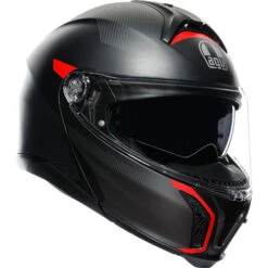 AGV Tourmodular Frequency Helmet -Motorcycle Helmet Store agv tourmodular frequency helmet gunmetal red front right 17054.1679960078