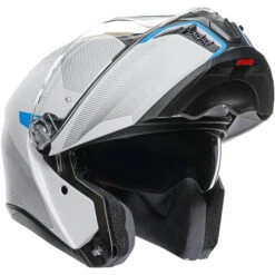 AGV Tourmodular Frequency Helmet -Motorcycle Helmet Store agv tourmodular frequency helmet light gray blue front right 46627.1679720162
