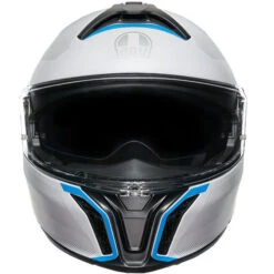 AGV Tourmodular Frequency Helmet -Motorcycle Helmet Store agv tourmodular frequency helmet light gray blue front 62386.1679720126