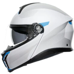 AGV Tourmodular Frequency Helmet -Motorcycle Helmet Store agv tourmodular frequency helmet light gray blue left 10059.1679720118