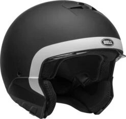 Bell Broozer Cranium Helmet -Motorcycle Helmet Store bell broozer helmet cranium matte black white no chinbar front right 28895.1578731480