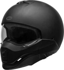 Bell Broozer Helmet Solid 33 Bell Broozer Helmet Solid -Motorcycle Helmet Store bell broozer helmet matte black front left clear shield 33075.1699383297