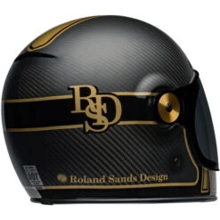 Bell Bullitt Carbon RSD Player Helmet -Motorcycle Helmet Store bell bullitt carbon rsd player helmet matte gloss black gold back right 24909.1696993039