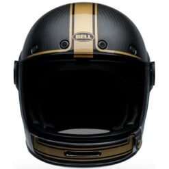 Bell Bullitt Carbon RSD Player Helmet -Motorcycle Helmet Store bell bullitt carbon rsd player helmet matte gloss black gold front 35641.1696993028
