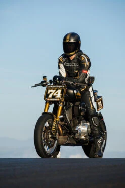 Bell Bullitt Carbon RSD Player Helmet -Motorcycle Helmet Store bell bullitt carbon rsd player helmet matte gloss black gold in action 05344.1696993067