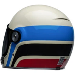 Bell Bullitt Speedway Helmet -Motorcycle Helmet Store bell bullitt speedway helmet gloss vintage white blue back left 22280.1696991988