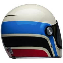 Bell Bullitt Speedway Helmet -Motorcycle Helmet Store bell bullitt speedway helmet gloss vintage white blue back right 25683.1696991992
