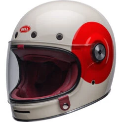Bell Bullitt TT Helmet -Motorcycle Helmet Store bell bullitt tt helmet vintage white oxblood front left 00154.1671086688