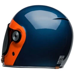 Bell Bullitt Vader Helmet -Motorcycle Helmet Store bell bullitt vader helmet gloss dark blue orange back left 88799.1696992295