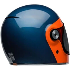 Bell Bullitt Vader Helmet -Motorcycle Helmet Store bell bullitt vader helmet gloss dark blue orange back right 23297.1696992298