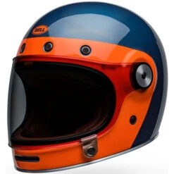 Bell Bullitt Vader Helmet -Motorcycle Helmet Store bell bullitt vader helmet gloss dark blue orange front left 86315.1696682294