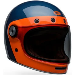 Bell Bullitt Vader Helmet -Motorcycle Helmet Store bell bullitt vader helmet gloss dark blue orange front right 90000.1696992301