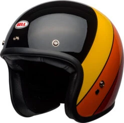 Bell Custom 500 Riff Helmet -Motorcycle Helmet Store bell custom 500 riff helmet gloss black yellow orange red front left 18294.1696755275