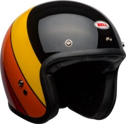 Bell Custom 500 Riff Helmet -Motorcycle Helmet Store bell custom 500 riff helmet gloss black yellow orange red front right 25171.1696755294