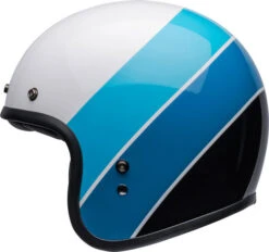 Bell Custom 500 Riff Helmet -Motorcycle Helmet Store bell custom 500 riff helmet gloss white blue left 44893.1633226619
