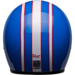 Bell Custom 500 Six Day McQueen Helmet -Motorcycle Helmet Store bell custom 500 six day mcqueen helmet gloss blue white back 16810.1671096141