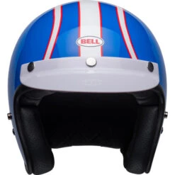 Bell Custom 500 Six Day McQueen Helmet -Motorcycle Helmet Store bell custom 500 six day mcqueen helmet gloss blue white front 89600.1671248292