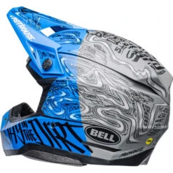 Bell Moto-10 Spherical Fasthouse DITD 23 Helmet -Motorcycle Helmet Store bell moto 10 spherical fasthouse ditd 23 helmet blue gray back left 00151.1672225046
