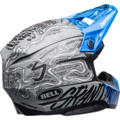 Bell Moto-10 Spherical Fasthouse DITD 23 Helmet -Motorcycle Helmet Store bell moto 10 spherical fasthouse ditd 23 helmet blue gray back right 34909.1672225050