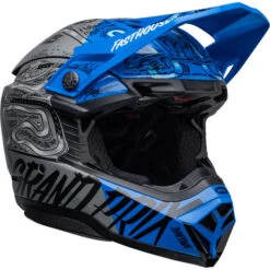 Bell Moto-10 Spherical Fasthouse DITD 23 Helmet -Motorcycle Helmet Store bell moto 10 spherical fasthouse ditd 23 helmet blue gray front right 10963.1672225040