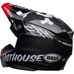Bell Moto-10 Spherical Fasthouse Privateer Helmet -Motorcycle Helmet Store bell moto 10 spherical fasthouse privateer helmet gloss black red back left 81293.1672306462