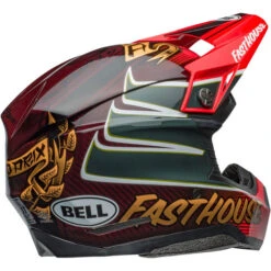 Bell Moto-10 Spherical Fasthouse DITD 24 Helmet -Motorcycle Helmet Store bell moto 10 spherical le fasthouse ditd 24 helmet gloss red gold back right 38843.1698963552