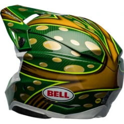 Bell Moto-10 Spherical McGrath Replica 22 Helmet -Motorcycle Helmet Store bell moto 10 spherical mcgrath replica 22 helmet gloss gold green back left 22264.1672306716
