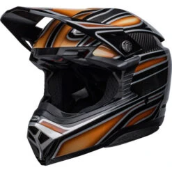 Bell Moto-10 Spherical Webb Marmont Helmet -Motorcycle Helmet Store bell moto 10 spherical webb marmont helmet black copper front left 79918.1672231006