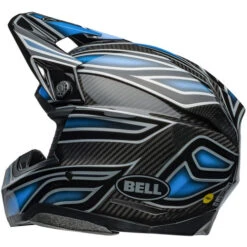 Bell Moto-10 Spherical Webb Marmont Helmet -Motorcycle Helmet Store bell moto 10 spherical webb marmont helmet gloss north carolina blue back left 55230.1696764402