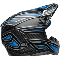 Bell Moto-10 Spherical Webb Marmont Helmet -Motorcycle Helmet Store bell moto 10 spherical webb marmont helmet gloss north carolina blue back right 54097.1696764406
