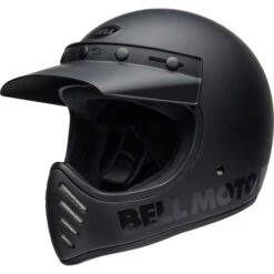 Bell Moto 3 Classic Helmet -Motorcycle Helmet Store bell moto 3 classic helmet blackout front left 86730.1671250249