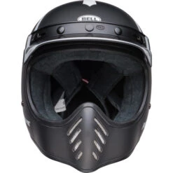 Bell Moto 3 Fasthouse Old Road Helmet -Motorcycle Helmet Store bell moto 3 helmet fasthouse the old road matte gloss black white front 75255.1675944094