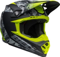 Bell Moto-9 MIPS Venom Helmet -Motorcycle Helmet Store bell moto 9 mips helmet venom matte black camo hi viz yellow front right 35963.1632323309