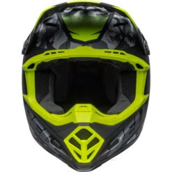 Bell Moto-9 MIPS Venom Helmet -Motorcycle Helmet Store bell moto 9 mips helmet venom matte black camo hi viz yellow front 61791.1632323312