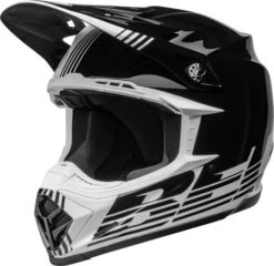 Bell Moto-9 MIPS Louver Helmet -Motorcycle Helmet Store bell moto 9 mips louver helmet gloss black white front left 89678.1633277195