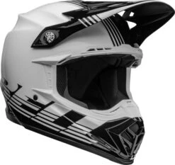 Bell Moto-9 MIPS Louver Helmet -Motorcycle Helmet Store bell moto 9 mips louver helmet gloss black white front right 48955.1633277195