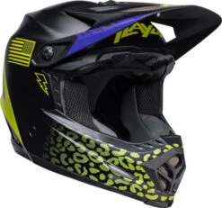 Bell Moto-9 Youth MIPS Slayco Helmet -Motorcycle Helmet Store bell moto 9 youth mips helmet slayco matte black hi viz yellow front right 94963.1632984440