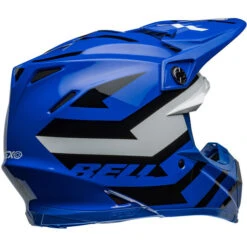 Bell Moto-9S Flex Banshee Helmet -Motorcycle Helmet Store bell moto 9s flex banshee helmet gloss blue white back right 21163.1696804530
