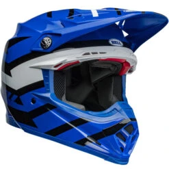 Bell Moto-9S Flex Banshee Helmet -Motorcycle Helmet Store bell moto 9s flex banshee helmet gloss blue white front right 81741.1696804519