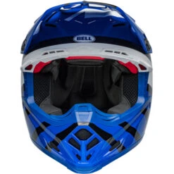 Bell Moto-9S Flex Banshee Helmet -Motorcycle Helmet Store bell moto 9s flex banshee helmet gloss blue white front 44174.1696804522
