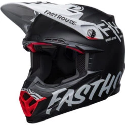 Bell Moto-9S Flex Fasthouse Flex Crew Helmet -Motorcycle Helmet Store bell moto 9s flex fasthouse flex crew helmet black white front left 29077.1672400491