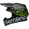 Bell Moto-9S Flex Fasthouse MC Core Helmet -Motorcycle Helmet Store bell moto 9s flex fasthouse mc core helmet matte black yellow left 59549.1696807094