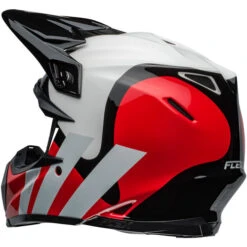 Bell Moto-9S Flex Hello Cousteau Stripes Helmet -Motorcycle Helmet Store bell moto 9s flex hello cousteau stripes helmet gloss white red back left 54004.1696807931