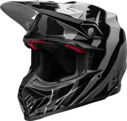 Bell Moto-9S Flex Claw Helmet -Motorcycle Helmet Store bell moto 9s flex helmet claw gloss black white front left 91603.1633275425