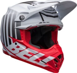 Bell Moto-9S Flex Sprint Helmet -Motorcycle Helmet Store bell moto 9s flex helmet sprint matte gloss white red front right 74780.1632354873
